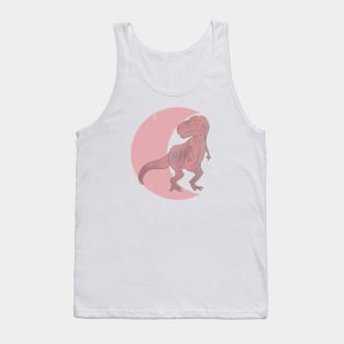 T Rex Crescent - Rose Tank Top